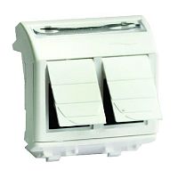 Розетка компьютерная для кабель-канала DKC Brava 2-м. 2 мод. RJ45 5е белый картинка